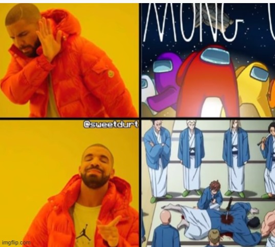 One-Punch man among us | image tagged in anime,drake hotline bling | made w/ Imgflip meme maker