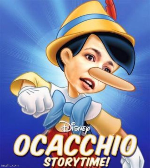 Disney Remake of Pinocchio starring AOC | image tagged in crazy alexandria ocasio-cortez,liar liar,tall tale,bullshitter's logic,asshole | made w/ Imgflip meme maker