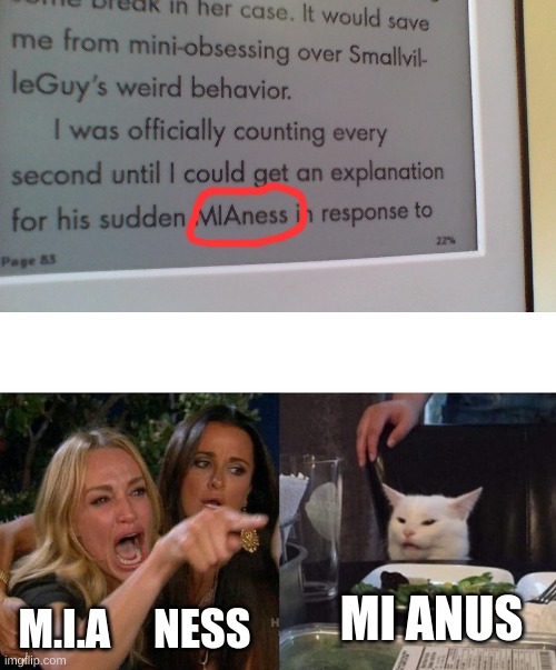 I Have a Dirty Mind | M.I.A     NESS; MI ANUS | image tagged in memes,woman yelling at cat | made w/ Imgflip meme maker