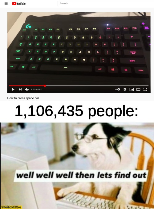 1,106,435 people: | image tagged in well well well then lets find out | made w/ Imgflip meme maker