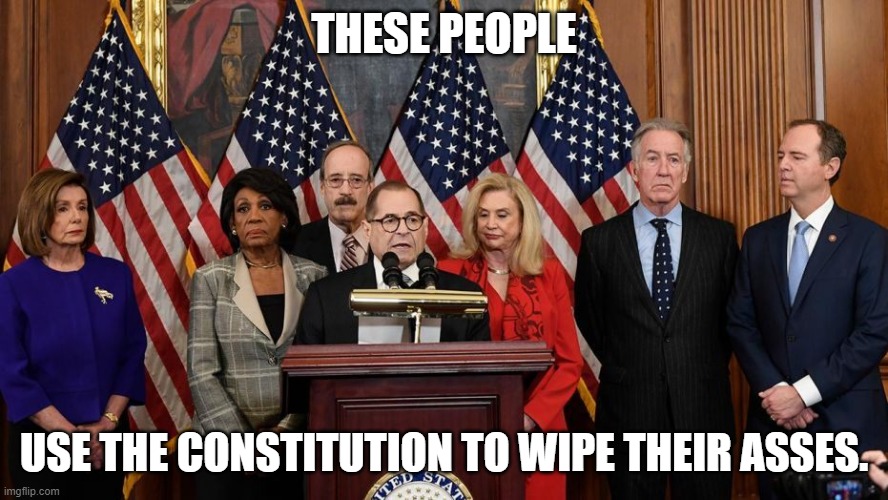 House Democrats | THESE PEOPLE; USE THE CONSTITUTION TO WIPE THEIR ASSES. | image tagged in house democrats | made w/ Imgflip meme maker