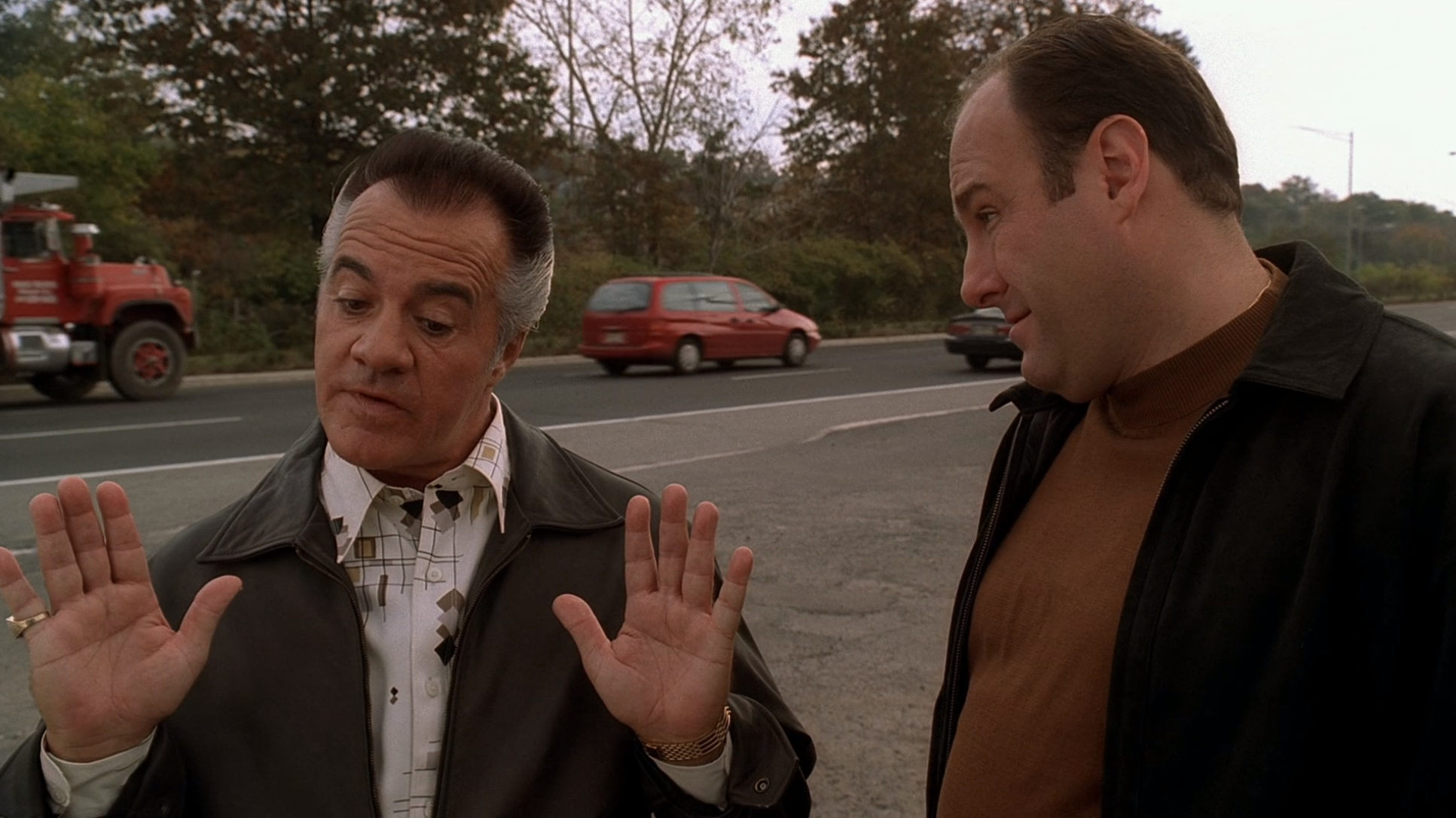 High Quality Paulie Talks with the Italian Hands to Tony Soprano Blank Meme Template