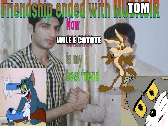 yes |  TOM; WILE E COYOTE | image tagged in friendship ended | made w/ Imgflip meme maker