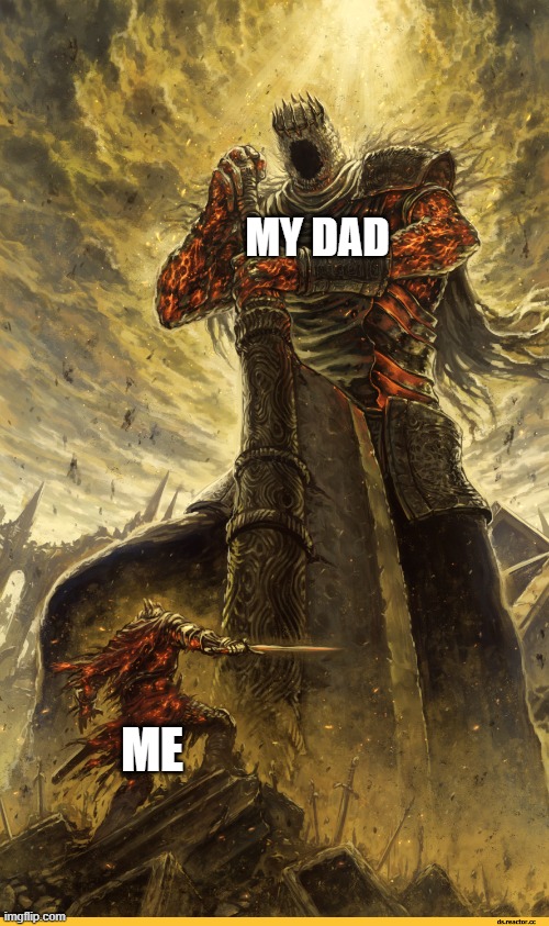 Fantasy Painting | MY DAD; ME | image tagged in fantasy painting | made w/ Imgflip meme maker