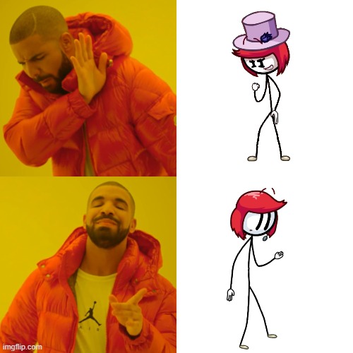Ellie Rose is my favorite character, but to me Gov't Ellie is better than Toppat Ellie. | image tagged in memes,drake hotline bling,gaming,henry stickmin | made w/ Imgflip meme maker