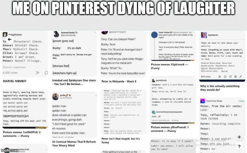 *dies of laughter* | ME ON PINTEREST DYING OF LAUGHTER | image tagged in pinterest,dies of laughter | made w/ Imgflip meme maker