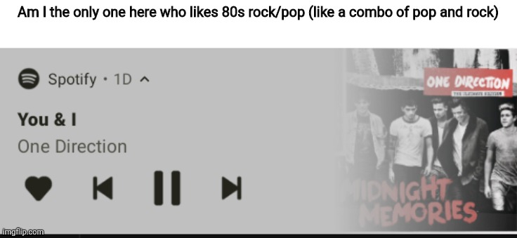 And 2000s rap | Am I the only one here who likes 80s rock/pop (like a combo of pop and rock) | image tagged in you and i | made w/ Imgflip meme maker