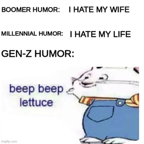 Gen Z humor | image tagged in z,joemama,weiner,maxandruby | made w/ Imgflip meme maker