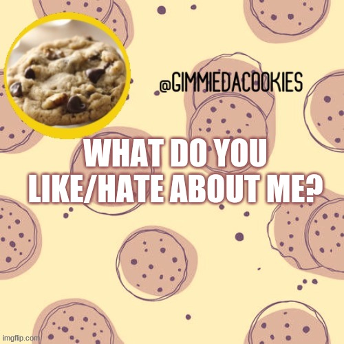 E | WHAT DO YOU LIKE/HATE ABOUT ME? | image tagged in new template | made w/ Imgflip meme maker