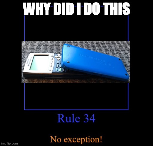 There aren't exceptions. | WHY DID I DO THIS | image tagged in rule 34 no exception,rule 34 | made w/ Imgflip meme maker