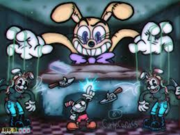 image tagged in fnaf,cuphead | made w/ Imgflip meme maker