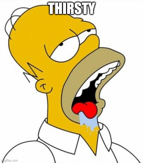 Homer Simpson MMM | THIRSTY | image tagged in homer simpson mmm | made w/ Imgflip meme maker