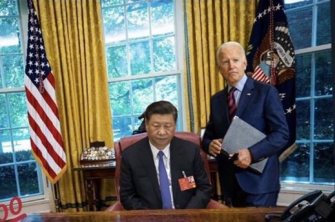 High Quality Joe Biden Xi Jinping Blank Meme Template