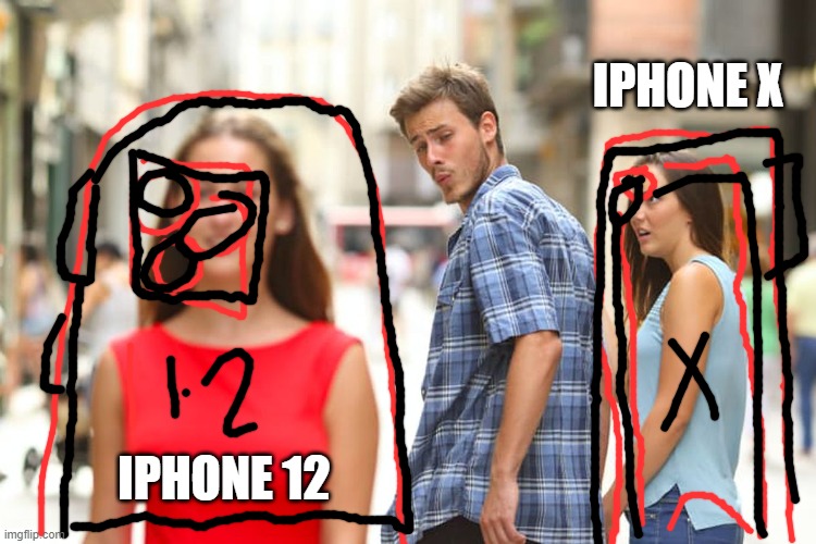 iphones be like | IPHONE X; IPHONE 12 | image tagged in funny memes | made w/ Imgflip meme maker