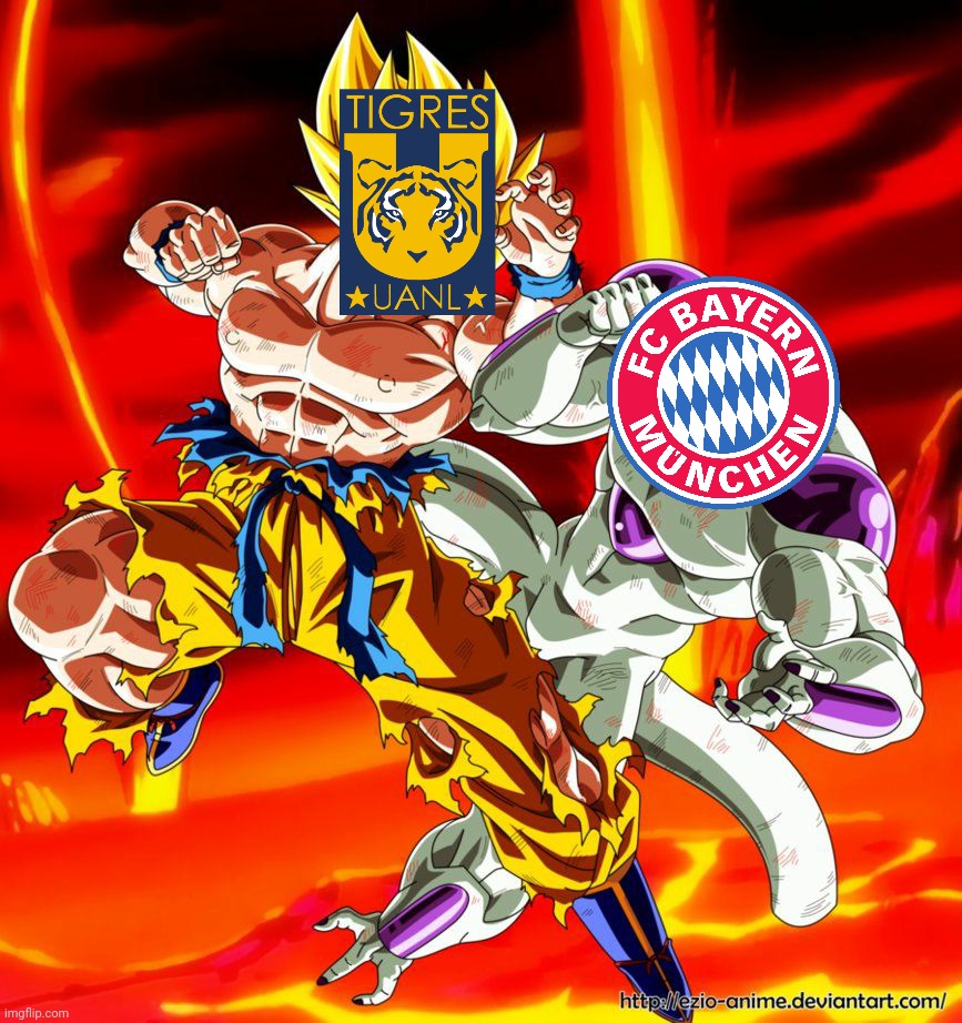 Tigres vs Bayern Munich DBZ Edition | image tagged in memes,tigres uanl,bayern munich,football,soccer mom,dragon ball z | made w/ Imgflip meme maker