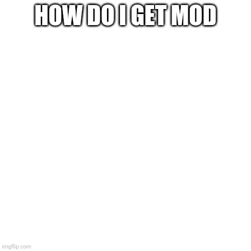 How do i | HOW DO I GET MOD | image tagged in memes,blank transparent square,raycat | made w/ Imgflip meme maker