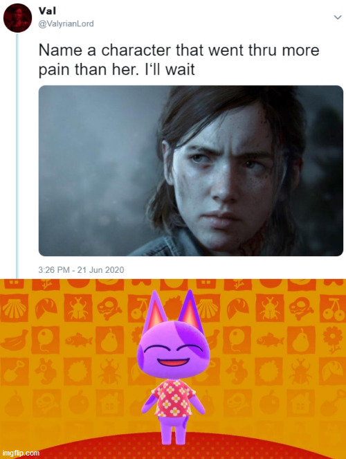 Wait, there's more. SWINGING your AXE and Hitting your VILLAGERS with it | image tagged in name one character who went through more pain than her,bob the cat,memes,funny,animal crossing,don't upvote this | made w/ Imgflip meme maker