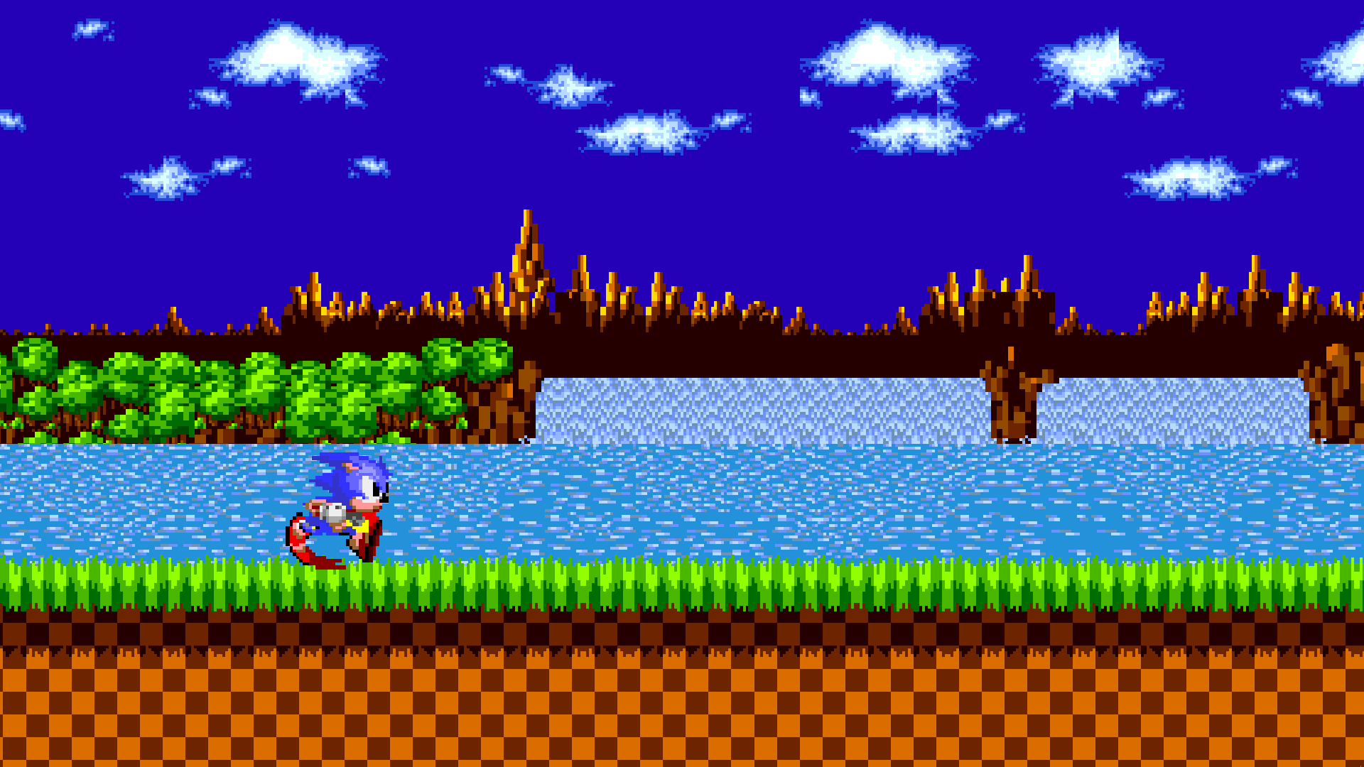 Sonic green hills, green hill zone HD wallpaper