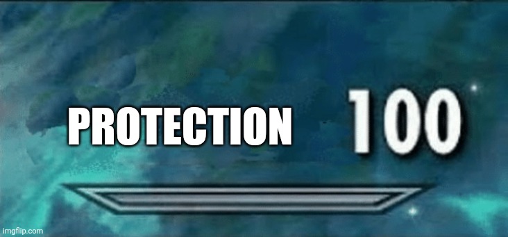 Skyrim skill meme | PROTECTION | image tagged in skyrim skill meme | made w/ Imgflip meme maker