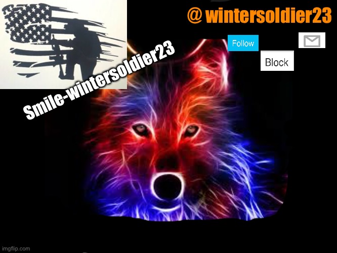 wintersoldier23 announcement template | @ wintersoldier23; Smile-wintersoldier23 | made w/ Imgflip meme maker