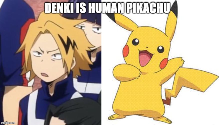 FAX | DENKI IS HUMAN PIKACHU | image tagged in confused denki,pokemon | made w/ Imgflip meme maker