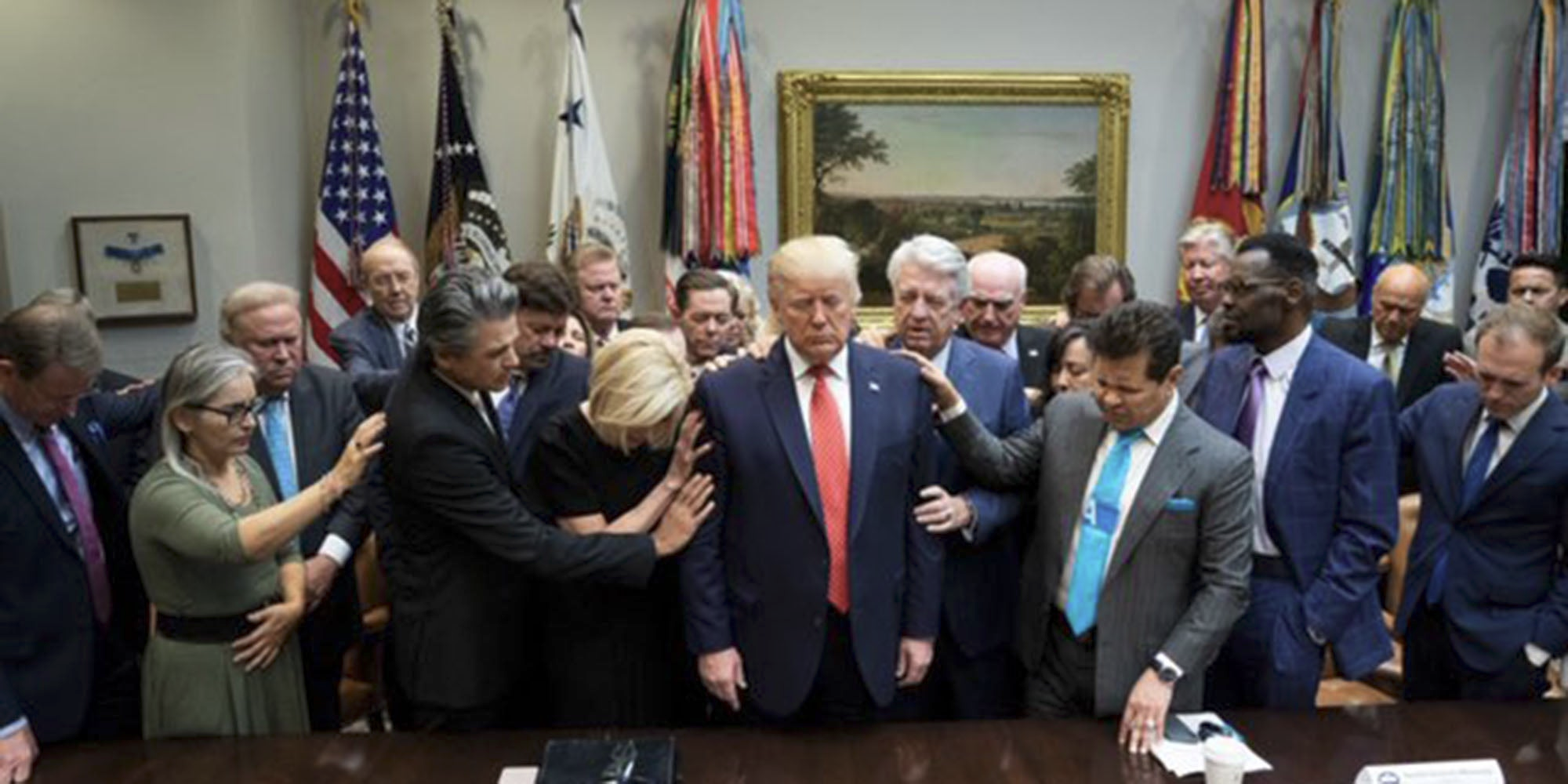 High Quality Trump Prayer Performance Blank Meme Template