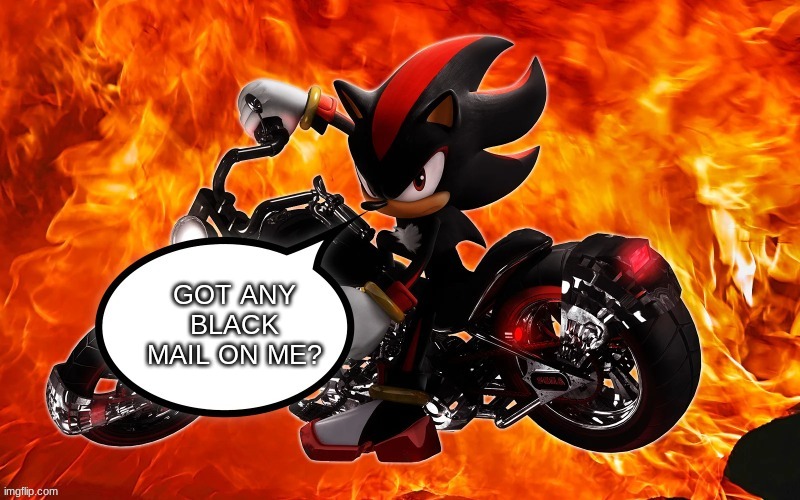 shadow says | GOT ANY BLACK MAIL ON ME? | image tagged in shadow says,memes | made w/ Imgflip meme maker