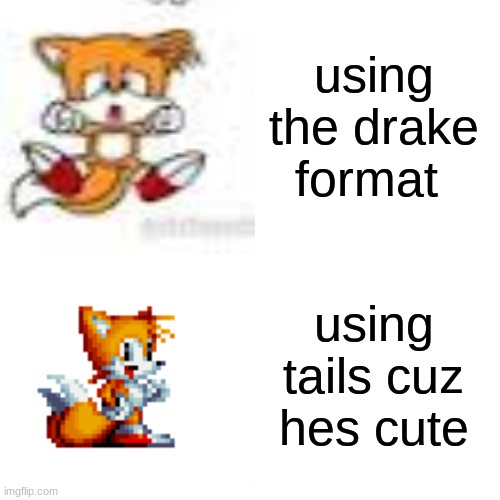 Tails vs drake | using the drake format; using tails cuz hes cute | made w/ Imgflip meme maker