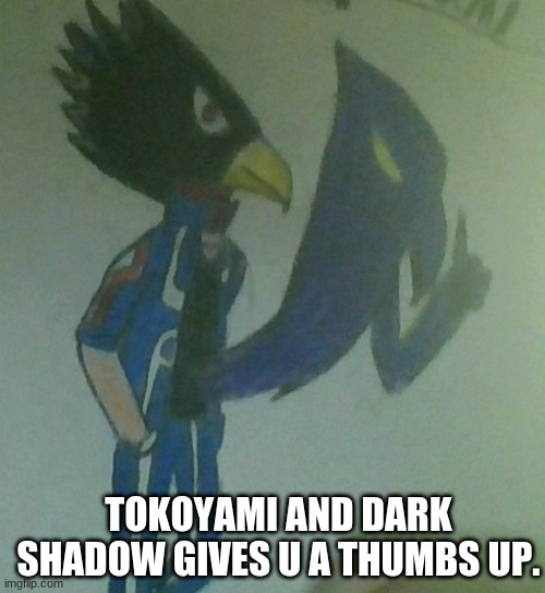 TOKOYAMI AND DARK SHADOW GIVES U A THUMBS UP. | made w/ Imgflip meme maker