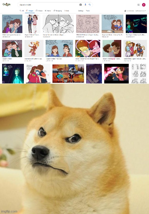 >:( | image tagged in mad doge,gravity falls | made w/ Imgflip meme maker