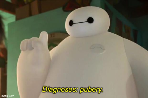 Baymax | Diagnoses: pubery. | image tagged in baymax | made w/ Imgflip meme maker
