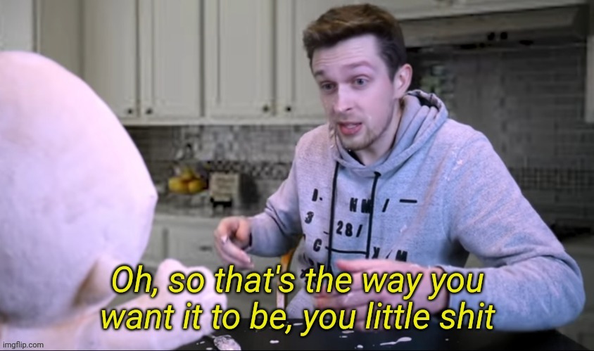 New Template | image tagged in oh so that's the way you want it to be you little shit | made w/ Imgflip meme maker