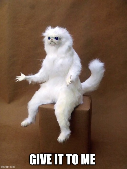 but why cat | GIVE IT TO ME | image tagged in but why cat | made w/ Imgflip meme maker
