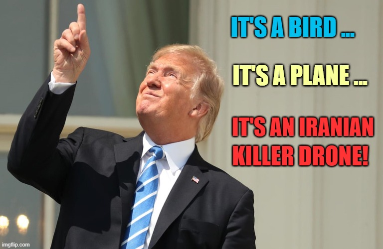 Trump, others linked to Soleimani killing ‘will not be safe on Earth’ Iran official warns | IT'S A BIRD ... IT'S A PLANE ... IT'S AN IRANIAN; KILLER DRONE! | image tagged in iran,qasem soleimani,revenge,assassination,donald trump,drone | made w/ Imgflip meme maker