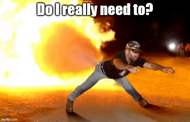 Fart fire! | Do I really need to? | image tagged in fart fire | made w/ Imgflip meme maker