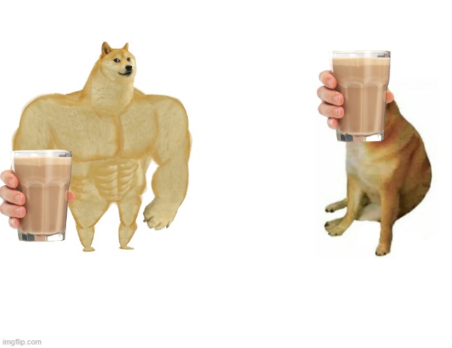 Milkin this format | image tagged in memes,buff doge vs cheems | made w/ Imgflip meme maker