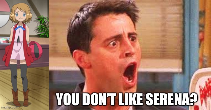 Joey surprised | YOU DON’T LIKE SERENA? | image tagged in joey surprised | made w/ Imgflip meme maker
