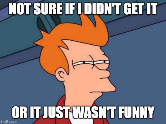 Or Both |  NOT SURE IF I DIDN'T GET IT; OR IT JUST WASN'T FUNNY; https://www.youtube.com/watch?v=0tzxGrMVAU4 | image tagged in memes,futurama fry,humour,is,everything | made w/ Imgflip meme maker