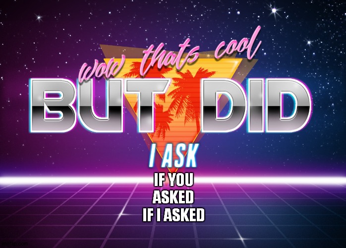 did i ask | IF YOU ASKED IF I ASKED | image tagged in did i ask | made w/ Imgflip meme maker