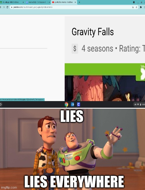 The lies are everywhere |  LIES; LIES EVERYWHERE | image tagged in blank white template,woody and buzz lightyear everywhere widescreen | made w/ Imgflip meme maker