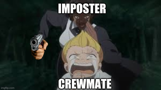 sup | IMPOSTER; CREWMATE | image tagged in tpn running | made w/ Imgflip meme maker