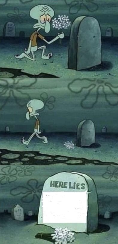 Squiddy "Here lies" Blank Meme Template