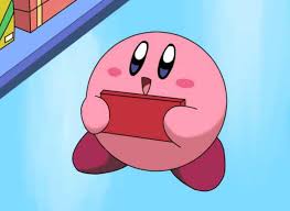 High Quality Kirby holding a sign Blank Meme Template