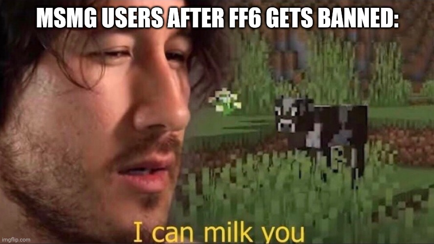 Oof | MSMG USERS AFTER FF6 GETS BANNED: | image tagged in i can milk you template | made w/ Imgflip meme maker