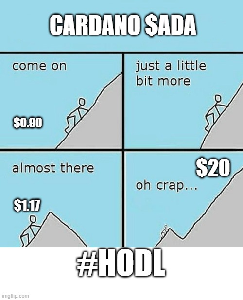 Cardano going for #1 | CARDANO $ADA; $0.90; $20; $1.17; #HODL | image tagged in cryptocurrency,crypto | made w/ Imgflip meme maker