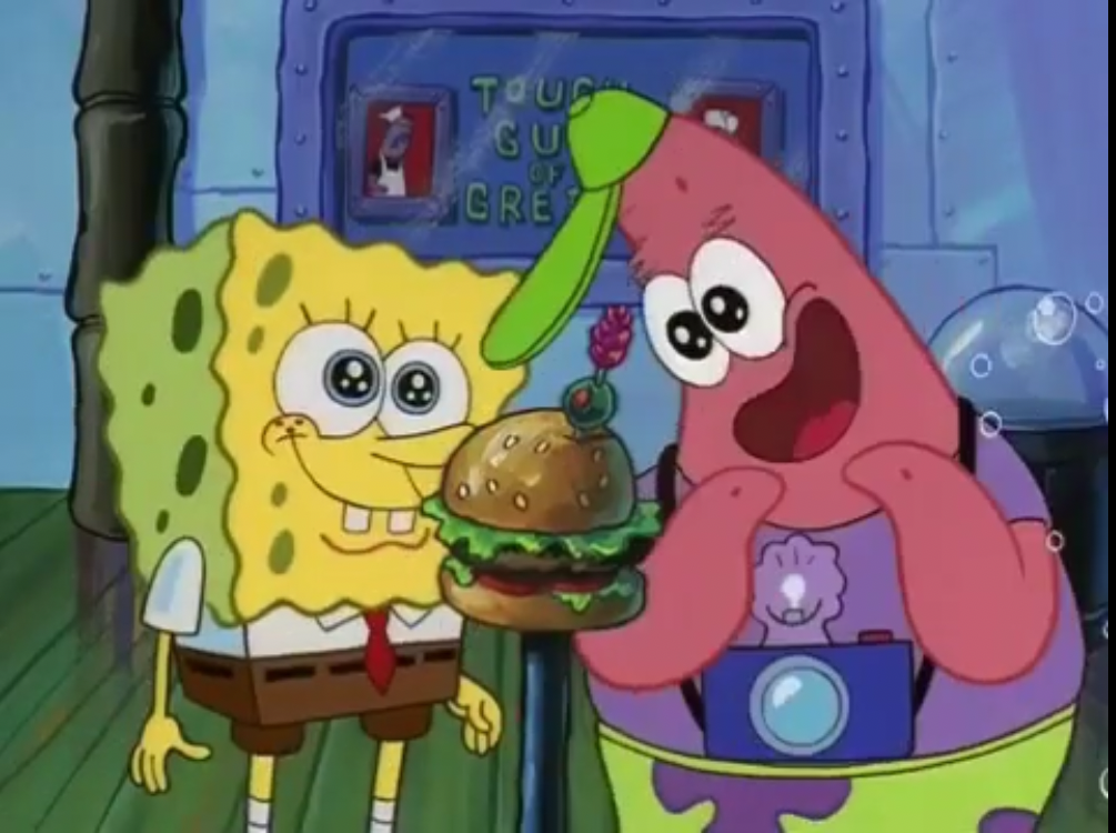 spongebob and patrick excited