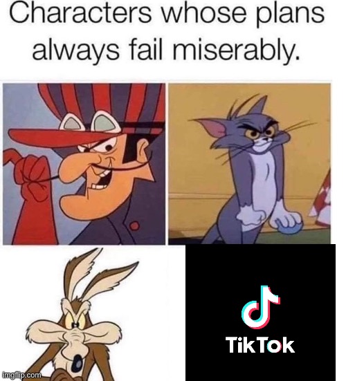 Tik tok never wins | image tagged in failed plan | made w/ Imgflip meme maker