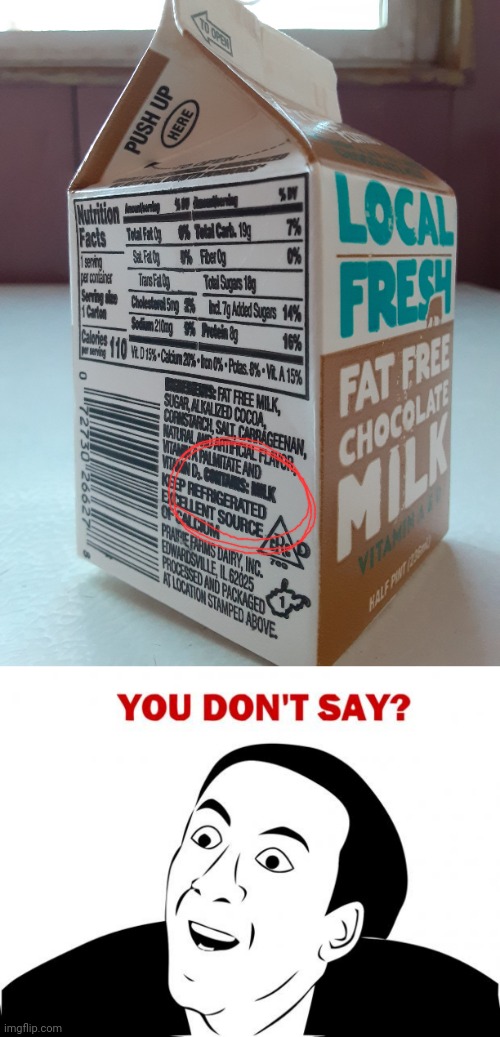 Milk this for all it is worth? | image tagged in memes,you don't say,human stupidity,labels,warning label | made w/ Imgflip meme maker
