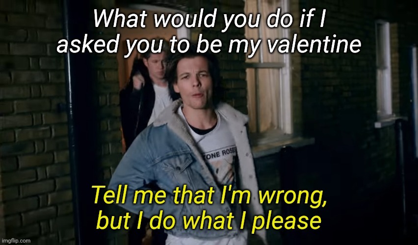 Tell me that I'm wrong | What would you do if I asked you to be my valentine | image tagged in tell me that i'm wrong | made w/ Imgflip meme maker