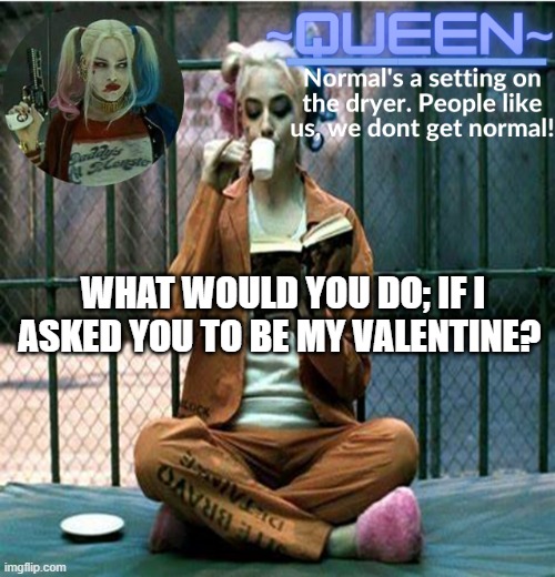 Queen. | WHAT WOULD YOU DO; IF I ASKED YOU TO BE MY VALENTINE? | image tagged in queen | made w/ Imgflip meme maker